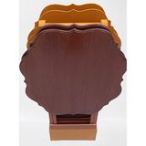 Bengi Ankara Mobilya Zigon Çanta 90085 Sehpa Yonca Model Ahşap Mdf Ceviz Ve Hardal Renk Uyum El Yapım