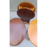 Bengi Ankara Mobilya Zigon Çanta 90128 Sehpa Oval Model Ahşap Mdf Ceviz Ve Hardal Renk Uyum El Yapım