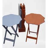 Bengi Ankara Mobilya Zigon Çanta ST 90089 Sehpa Yonca Model Ahşap Mdf Ceviz-Gri Renk Uyum El Yapım
