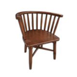 Bengi Ticaret 12560 Parlak Ceviz Kayın Retro Bambu Ayak Sandalye