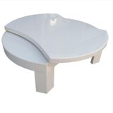 Bengi Ticaret 13771 Model Mdf Tabla Kayın Retro Ayak Parlak Beyaz Lake El Yapım Orta Sehpa