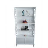 Bengi Ticaret 13845 Çapraz Yan Model Kayın Mdf Parlak Beyaz Lake El Yapım Kitaplık