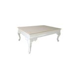 Bengi Ticaret 18525 Klasik Kayın Demonto Aslan Ayak Mdf Tabla Beyaz Lake El Yapım Orta Sehpa