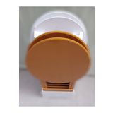 Bengi Ticaret 90129 Oval Model Ahşap El Yapımı Beyaz ve Hardal Renk Zigon Sehpa Uyumu El Yapı