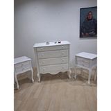 Bengi Ticaret 90668 Model Aslan Ayak Kayın Parlak Beyaz Porselen Kulp 2 Adet Komodin Şifonyer