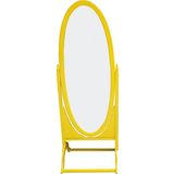 Bengi Ticaret Ayna Oval 17969 Model Ahşap Kayın Ve MDF Parlak SARI Lake flotal Ayna El Yapım