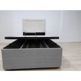 Bengi Ticaret Baza Başlık Standart Silinir Kumaş Model Kapiton Metal Transmisyon Fırın Boya 90*190 cm El Yapım - 150 x 200 cm - Açık Kahverengi - Beyaz