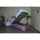 Bengi Ticaret Baza Başlık Tay Tüyü Pembe Model Silinir Kapitone Başlık Metal Fırın Boya 100*200CM El Yapım
