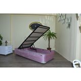 Bengi Ticaret Baza Sandıklı Tay Tüy Pembe Silinir Kumaş Model Metal Fırın Boya Iskelet 90*190 El Yapım
