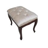 Bengi Ticaret Benc 13741 Puf Kapitone Avangart Babyface Kumaş Krem Kayın RETRO ayak El Yapım