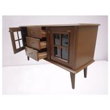 Bengi Ticaret Bengi Tv Sehpa Windovs Model Pencere Ahşap Gürgen Retro Ayak Ceviz Renk 125CM El Yapım