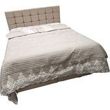 Bengi Ticaret Bengi Yatak Örtüsü Zümrüt Çift Kişilik Dantelli Krem %80 Pamuk El Yapım - Açık Kahverengi - 180 x 240 cm