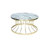 Bengi Ticaret Brc Orta Sehpa Bufalo Model Beyaz Mermer Temper Cam Metal Çelik Gold Renk Kaplama El Yapım - gold-beyaz mermer - farklı renkler