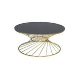 Bengi Ticaret Brc Orta Sehpa Rivoli Model Siyah Temper Cam Gold Renk Kaplama Metal Ayak Elyapım - sar