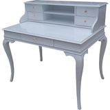 Bengi Ticaret Çalışma Masa Klasik Model Kayın Aslan Ayak Parlak Beyaz Lake Boya Porselen Kulp El Yapım - 110*70*77*102