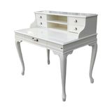 Bengi Ticaret Çalışma Masa Model Kayın Lükens Aslan Ayak Parlak Beyaz Porselen Kulp Kutuda Sevk El Yapım - 110 x 70 x 75 cm