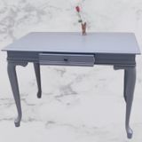 Bengi Ticaret Çalışma masa ST 90139 model kayın aslan ayak çekmec parlak lake gri renk el yapım