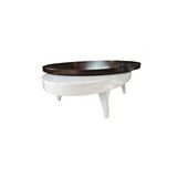 Bengi Ticaret Dönerli Orta 18585 sehpa OVAL İnovatif Ürün Kayın Retro Ayak Şık MDF Tabla Beyaz