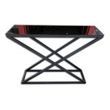 Bengi Ticaret Dresuar 13657 X MODEL Temper Cam Ayna Metal Nikelaj Ayak Siyah Fırın Statik Boya