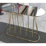 Bengi Ticaret Dresuar Cadde Metal Transmisyon Gold Renk Kaplama Iskelet Temper Cam Ayna El Yapım