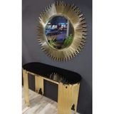 Bengi Ticaret Dresuar Nice Güneş Model Metal Gold Renk Kaplama Yuvarlak Güneş Ayna El Yapım
