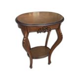 Bengi Ticaret Fiskos Çiçeklik 12568 Oyma OVAL Model Kayın Ayak Parlak Ceviz MDF tabla El Yapım