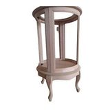 Bengi Ticaret Gümüşlük Vitrin 18506 Yuvarlak Model 78 Ham Kayın Lüken Aslan Ayak 1 Raf El Yapım