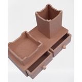 Bengi Ticaret Hobi adn 90066 Dekoratif Kalemlik Set İkili Model HAM MDF Ahşap Çekmece El yapımı - ikili kalemlik set - 25x13x16