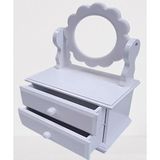 Bengi Ticaret Hobi ADN 90263 Dekoratif Aynalı Makyaj Kutu Ahşap MDF Beyaz Lake MODEL El Yapım