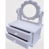 Bengi Ticaret Hobi ADN Dekoratif Aynalı Makyaj Kutu Ahşap MDF Beyaz Lake Boya MODEL El Yapım
