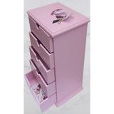 Bengi Ticaret Hobi ERDL 90381 Modern Tasarımlı Ahşap Şifonyer 5 Çekmeceli 100x50x30 cm Parlak Pembe
