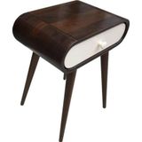 Bengi Ticaret Komodin 17608 Klasik Model Kayın Retro ayak Bombe Parlak ceviz beyaz El Yapım