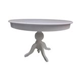 Bengi Ticaret Masa Baba Ayak Ihlamur Ağacı Mdf Tabla, Parlak Krem Lake Boya 110 cm Itinalı Paket Kergo El Yapım - 110*110*77 - Beyaz