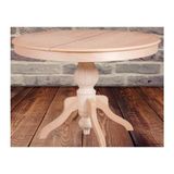 Bengi Ticaret Masa Baba Ayak Kayın Kaplama Mdf Tabla Ihlamur Ayak Ham Natüre Doğal 110 El Yapım - Ahşap - 110 x 110 cm