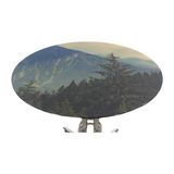 Bengi Ticaret Masa Japon Ayak Model Metal Nikelaj 90CM Temper 8mm Siyah Renk Manzara Cam El Yapım - Gümüş - 90*90*77