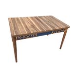 Bengi Ticaret Masa Kütük Desen Motif Model Orta Açılır Ahşap Kayın Retro Torna Ayak Kutuda Sevk El Yapım - 120*80*78 - Ceviz