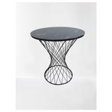 Bengi Ticaret Masa Optimaly Pota Model Metal Transmisyon Çelik Siyah Renk Siyah Mermer Tabla El Yapım - 80 x 80 x 78 cm