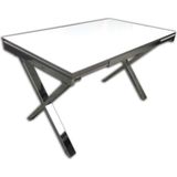 Bengi Ticaret Masa x Ayak Model Metal Nikelaj Dikdörtgen Kelebek Yan Açılır Glosspan Tabla Kutuda Sevk El Yapım - 80x130 - Beyaz