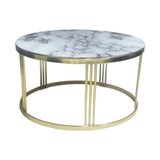 Bengi Ticaret Orta Sehpa Brc C Model Beyaz Mermer Temper Cam Metal Çelik Gold Renk Kaplama Ayak El Yapım - farklı renkler