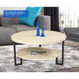 Bengi Ticaret Orta Sehpa Osm Yuvarlak Metal Model Metal Ayak Parlak Krem Lake Boya Demonte - farklı renk