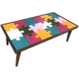 Bengi Ticaret Orta Sehpa Puzzle Bulmaca Model Kayın Torna Retro Ayak Üstü Cam Çocuk Gelişimine Destek Ürün El Yapım - çok renkli