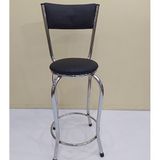 Bengi Ticaret Sandalye 12748 Bar Tipi Yüksek Model 1 Adet Siyah Suni Deri DöşemeMetal Krom El Yapı