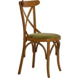 Bengi Ticaret Sandalye 19897 Zus248 Çapraz Sırtlık Model Bambu Retro Ayak Açık Ceviz El Yapım