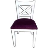 Bengi Ticaret Sandalye ST ÇAPRAZ model Kayın Torna RETRO Ayak Babyface kumaş Döşem Parlak Beyaz