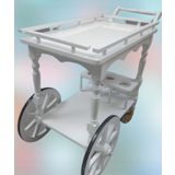 Bengi Ticaret Servis Araba 12012 Büyük Teker Model Kayın Ayak Nature Ceviz Boya Yemek dağıtır