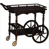 BENGİ TİCARET Servis Araba 18067 Büyük Teker Model Kayın Ayak Koyu Ceviz Boya Yemek Dağıt