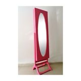 Bengi Ticaret Takı Dolabı Boy Ayna Kayın Mdf Parlak Pembe Lake Boya Natüre Klasik El Yapım - 172*45*12