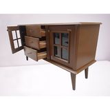 Bengi Ticaret Tv Sehpa Windovs Model Ahşap Kayın Torna Retro Ayak Ceviz Renk 125 cm El Yapım
