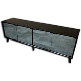 Bengi Ticaret Tv Sehpası Modern Konik Aynalı Parlak Gri Modern Tarz Kayın Torna Retro Ayak 160 cm El Yapım
