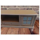 Bengi Ticaret Tv Sehpası Windovs Model Pencere Ahşap Kayın Torna Avangart Aslan Ayak Ceviz Renk 150 cm El Yapımı